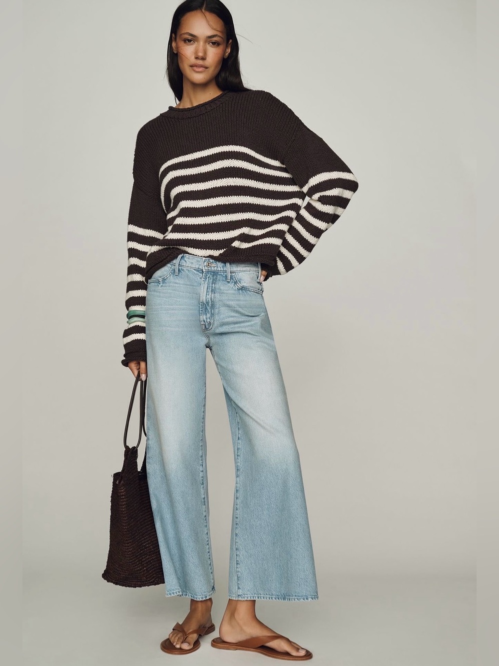 Mother The Hustler Roller Ankle Wide Leg Jeans - This is How I Roll Wash Size 28